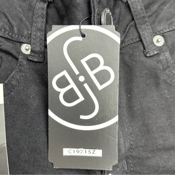 NWT Boom Boom Jeans Mid-Rise Crop Black Embroidered Flower Design Size 7 - Picture 6 of 10